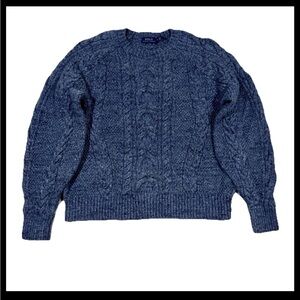 Polo Ralph Lauren Women's Size M Navy Blue Cable Knit Fisherman Sweater